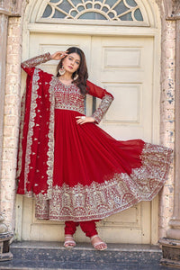 TRENDBUY Heavy Faux Georgette Anarkali Gown Set with 5mm Sequence Embroidery | Party Wear