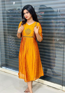 Premium Handwork Vichitra Silk Kurti with Cotton Lining | TRENDBUY
