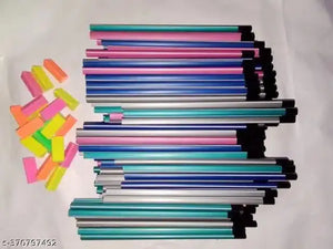 (100 Pcs) Pencil with 10 Pcs Eraser Multicolor Set of 2