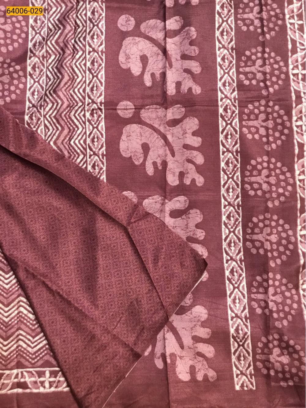 Wine Crepe Silk Saree
