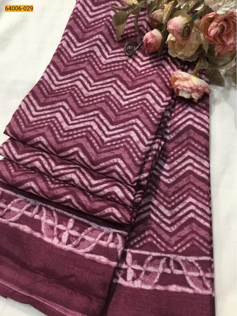 Wine Crepe Silk Saree