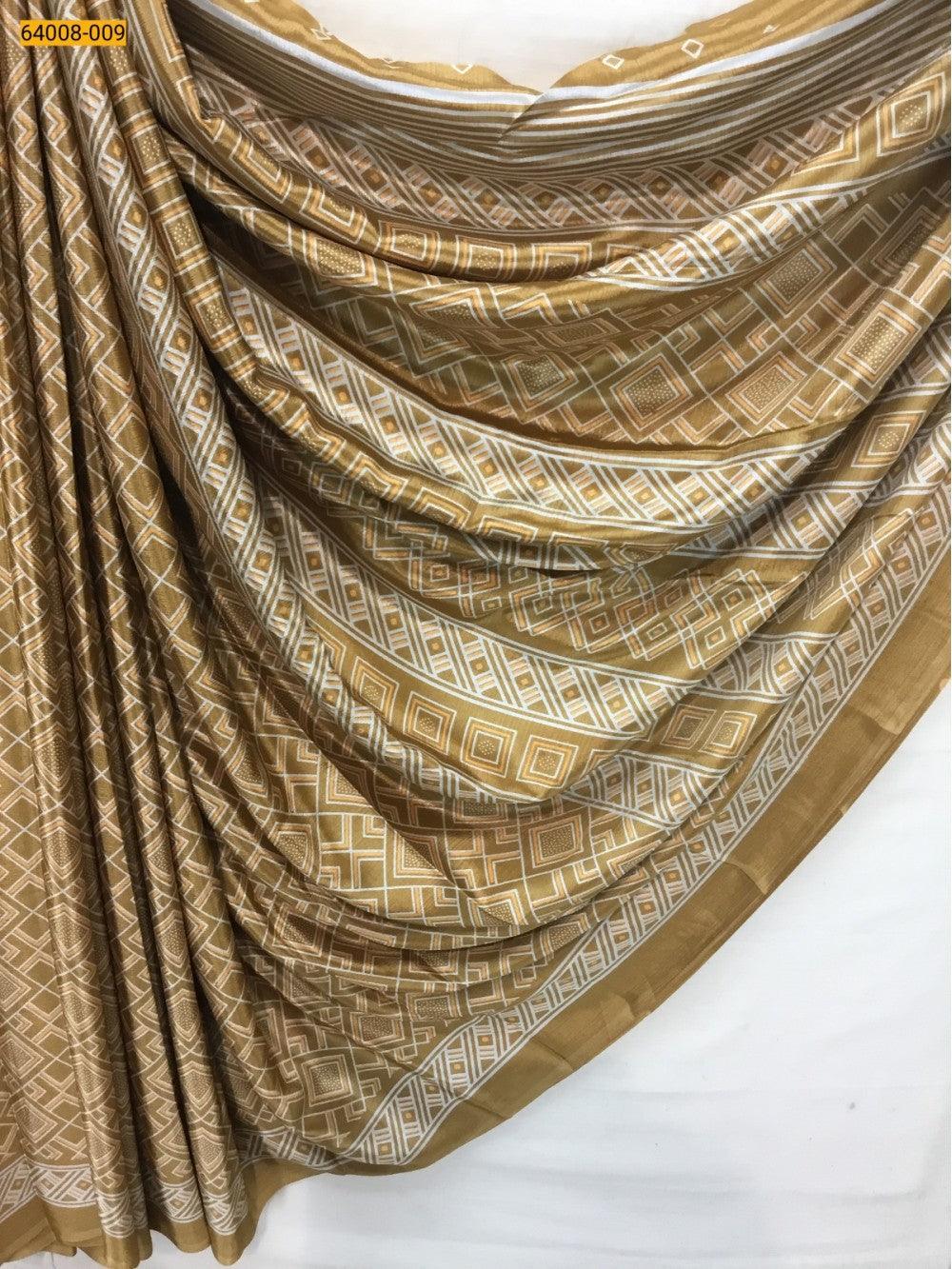 Brown Crafty Crape Silk Saree - TREND BUY
