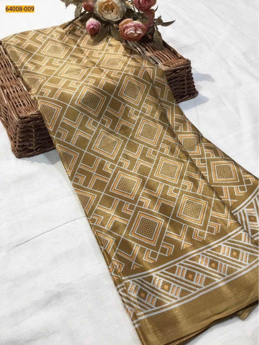 Brown Crafty Crape Silk Saree - TREND BUY