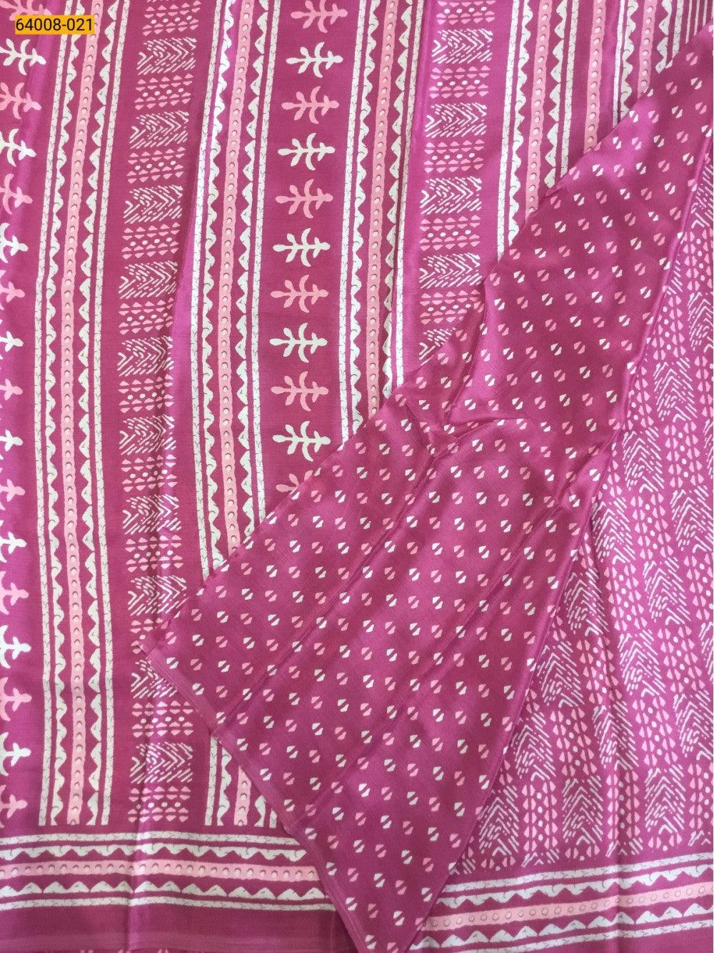 Pink  Crafty Crape Silk Saree - TREND BUY