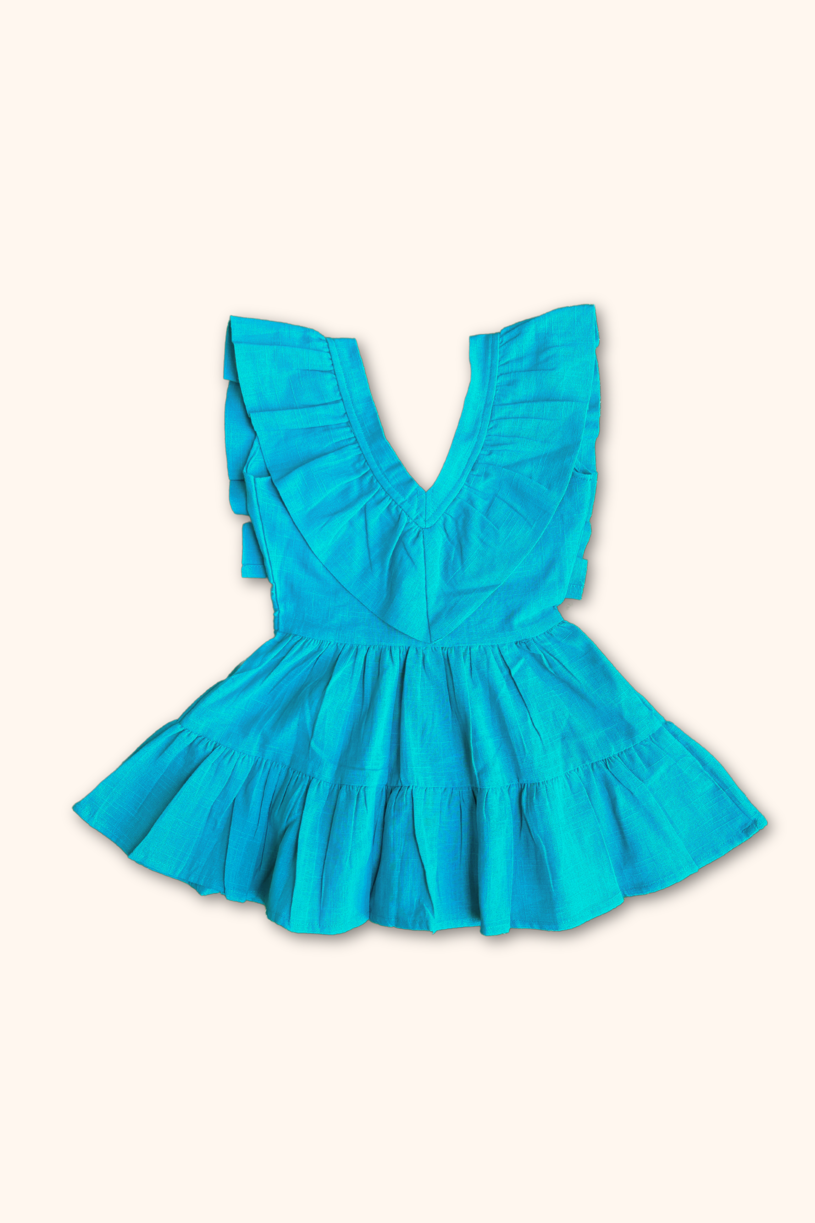 Girls Saba Backless Party Wear Dress - Turquoise
