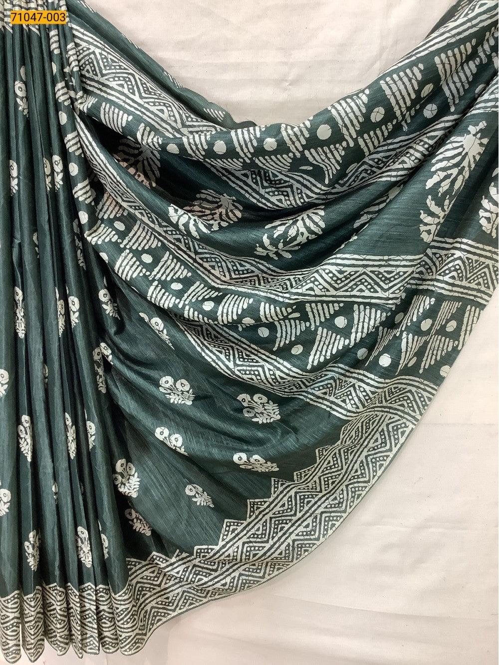 Green Crafty Silk Saree - TREND BUY