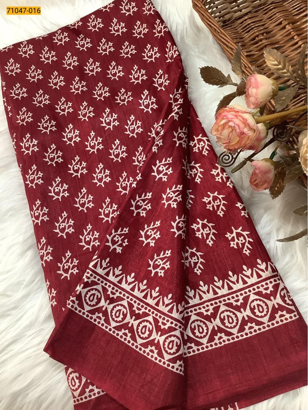 Maroon Crafty Silk Saree - TREND BUY