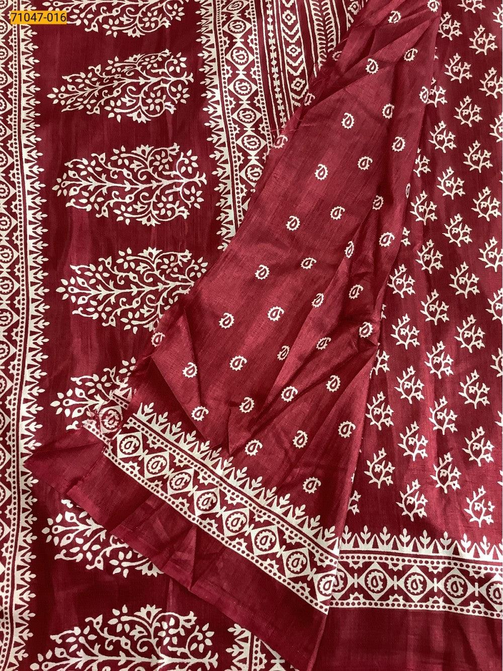 Maroon Crafty Silk Saree - TREND BUY