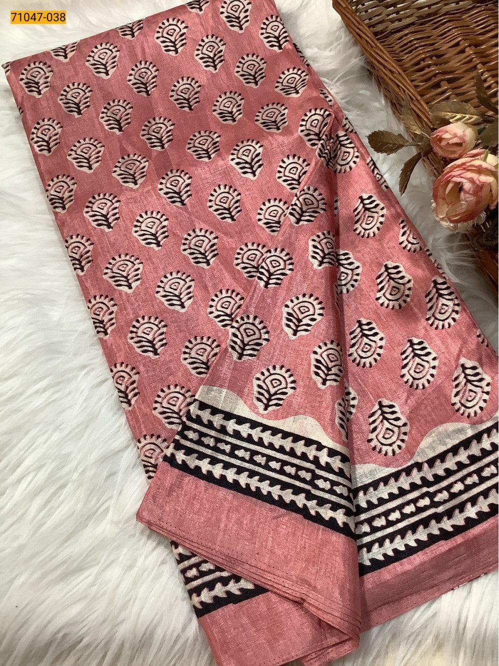 Peach Crafty Silk Saree - TREND BUY