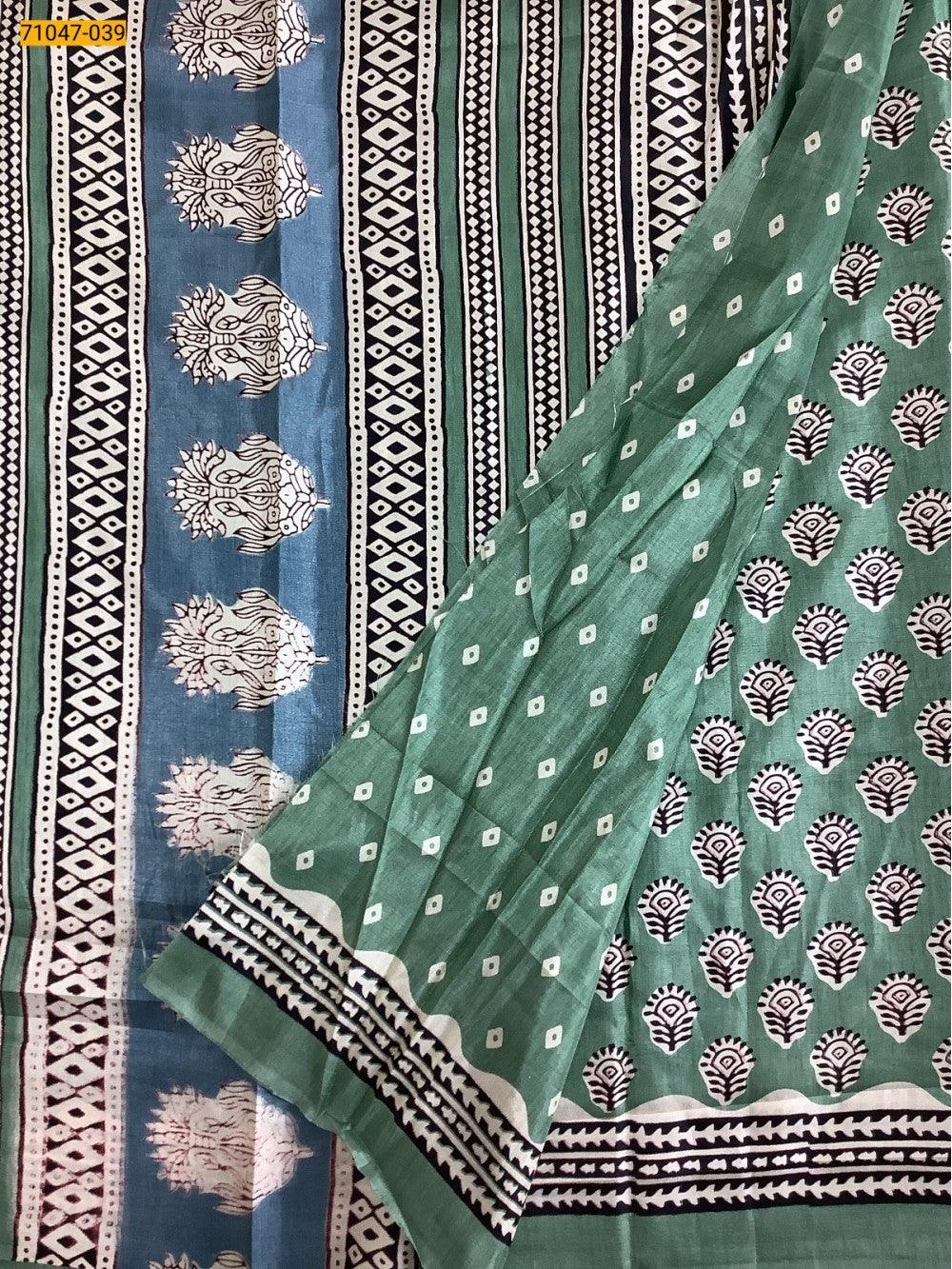 Green Crafty Silk Saree - TREND BUY