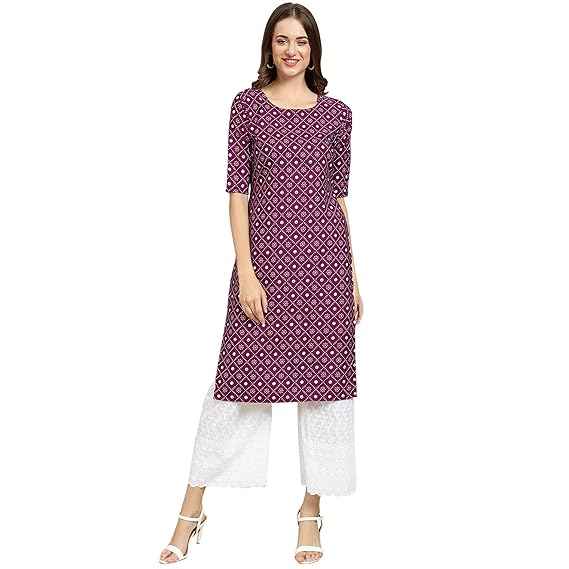 Trendy Printed Crepe Kurtis for Women - Elegant Maroon Design (Size S)
