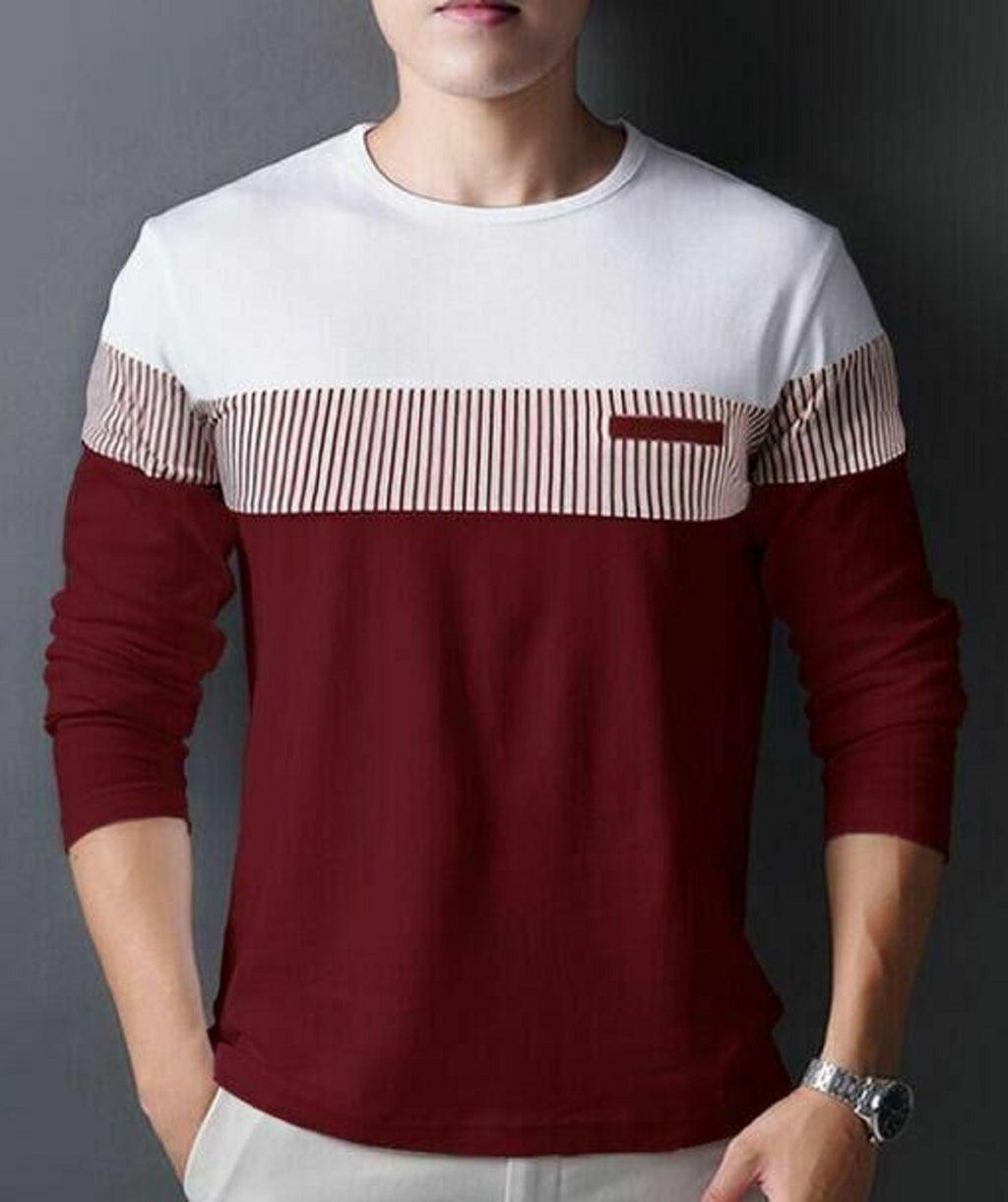 Mena Casual Cotton Printed T-shirt with blue graphic design