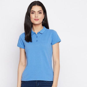 Ketex Sky Blue Polo Neck T-shirt - Cotton Blend Quality