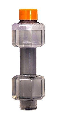 Clear 750ml dumbbell water bottle, ideal for gym workouts and fitness hydration