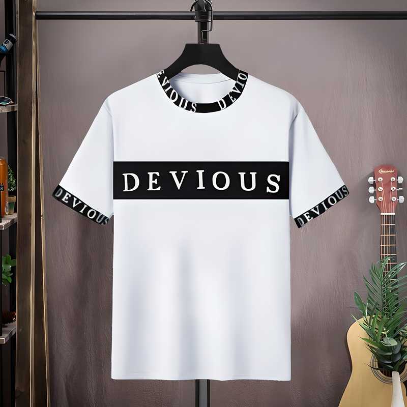 Mens printed cotton blend full sleeves round neck t-shirt