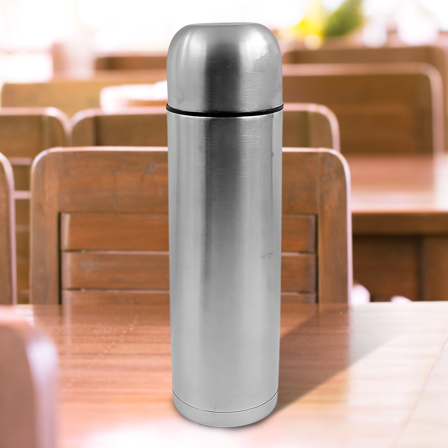 Vacuum Flask Without Cover 188 Stainless Steel Hot And Cold Water Bottle With Push-down Lid Double Walled Stainless Steel Bottle For Travel Home Office School Picnic (1000 Ml)