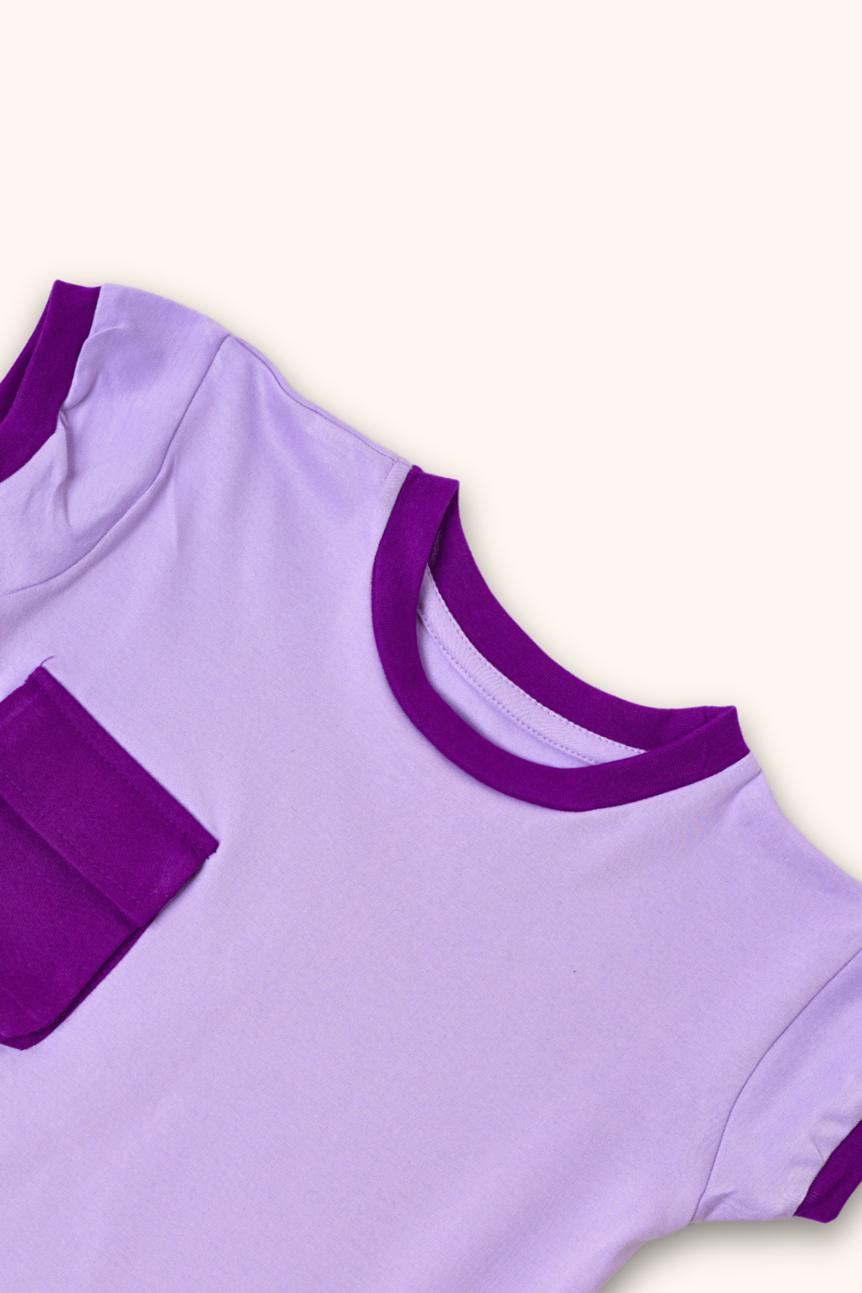 Lavender Purple Cotton Dress with 3D Pocket for Kids