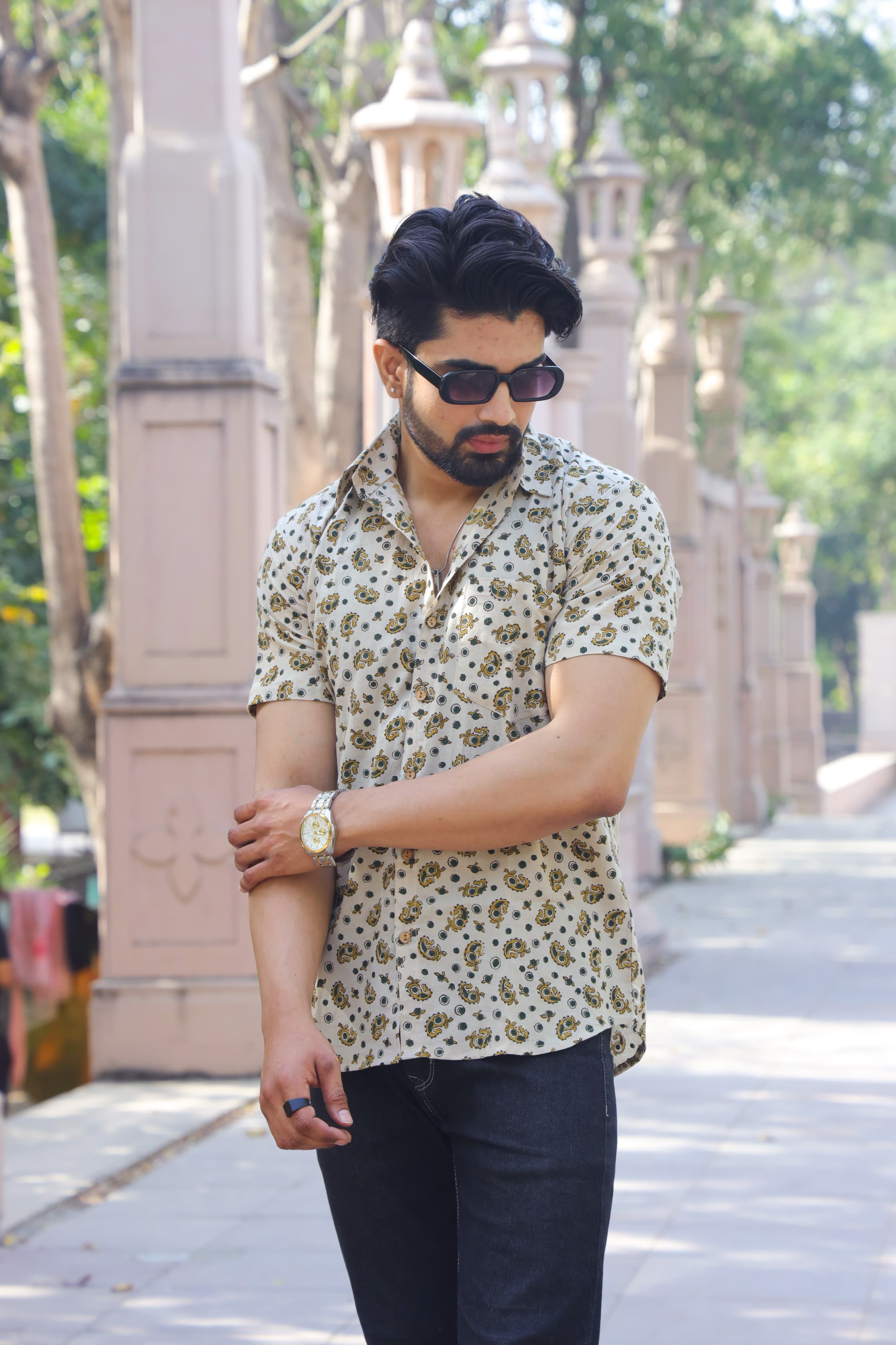 Elegant Couple Set Cotton - One Piece & Half Sleeve Shirt