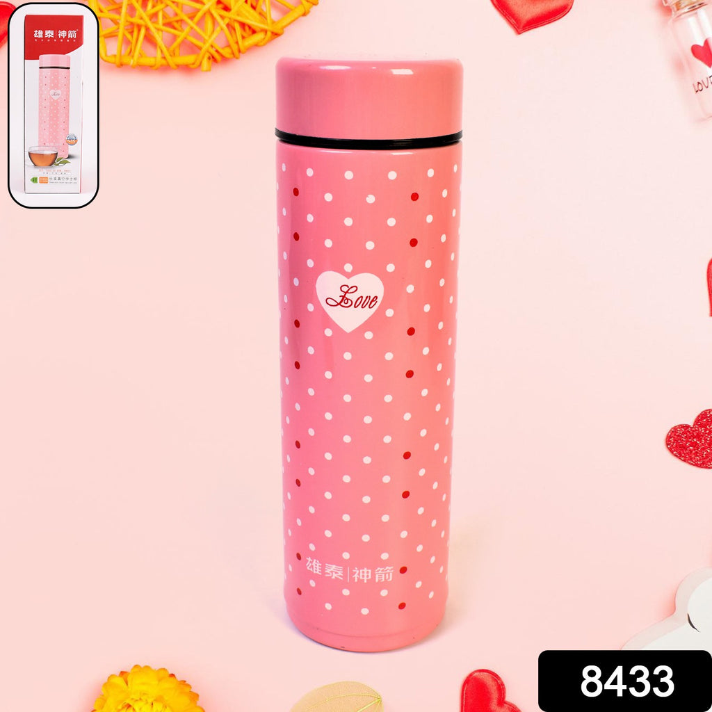 Kid's blue insulated stainless steel water bottle with handle, 300ml