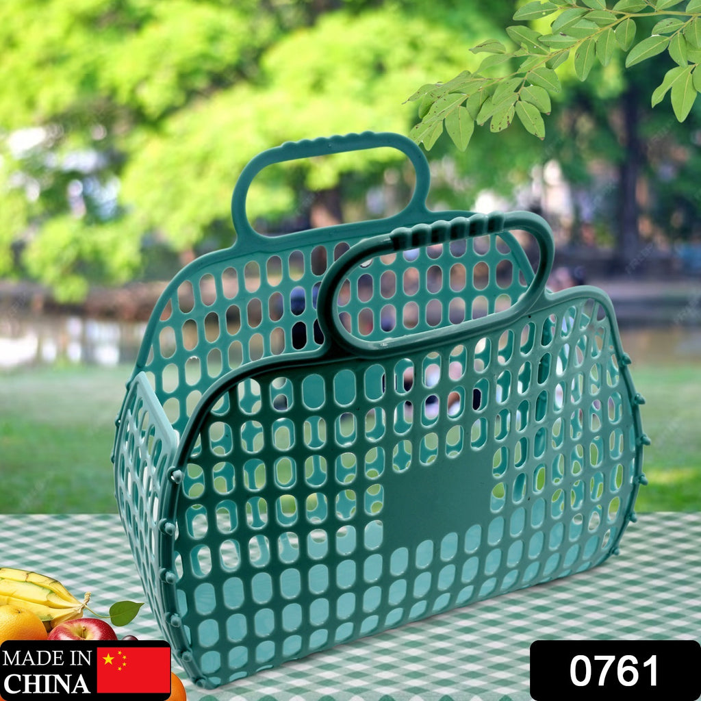 Yellow foldable non-woven fabric grocery shopping bag with a smiley face design.