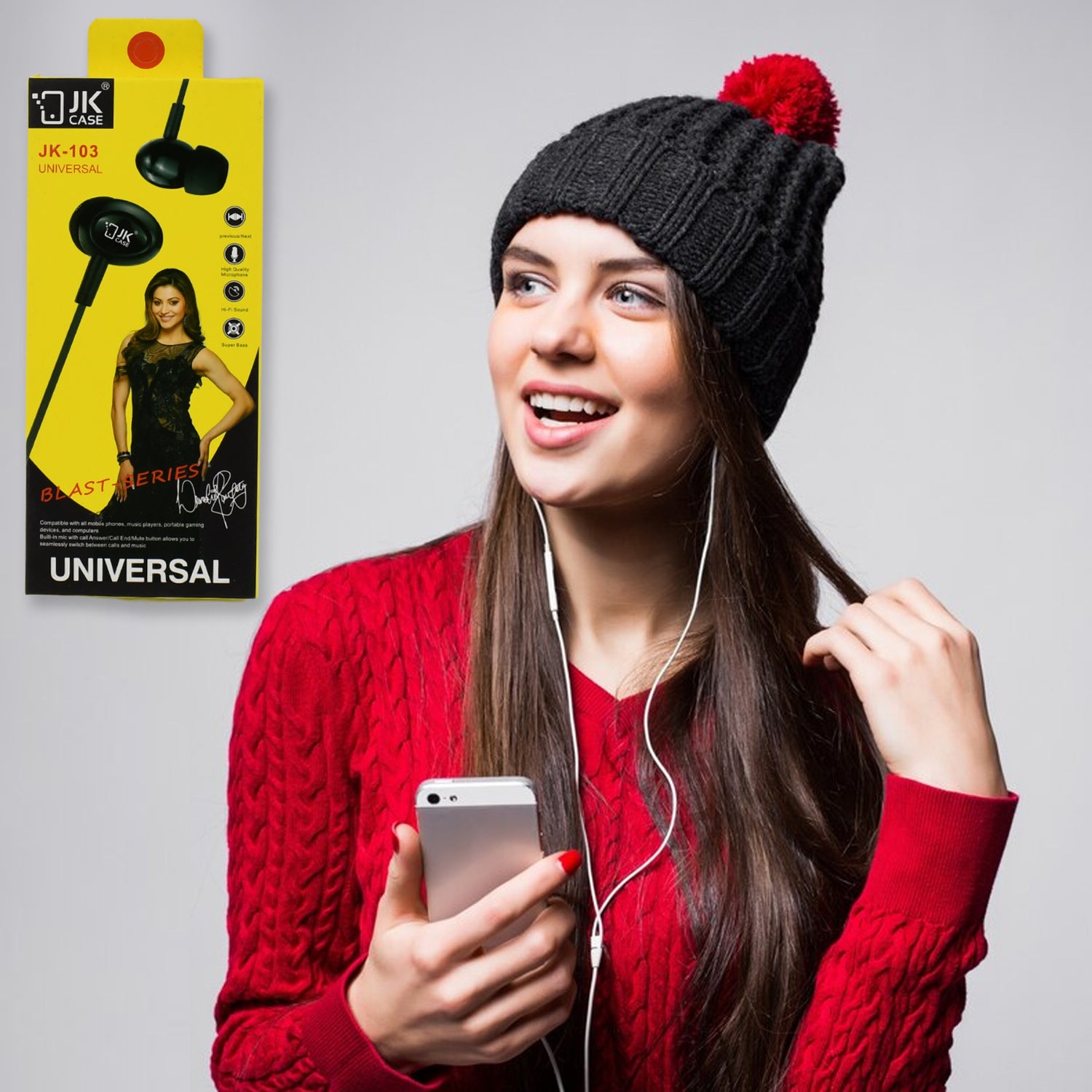 Universal Wired Earphone With Mic (1 Pc) - TREND BUY