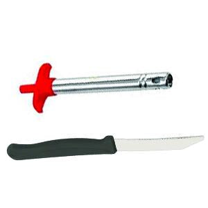 2158 stainless steel electronic gas lighter and knife 2-in-1 tool