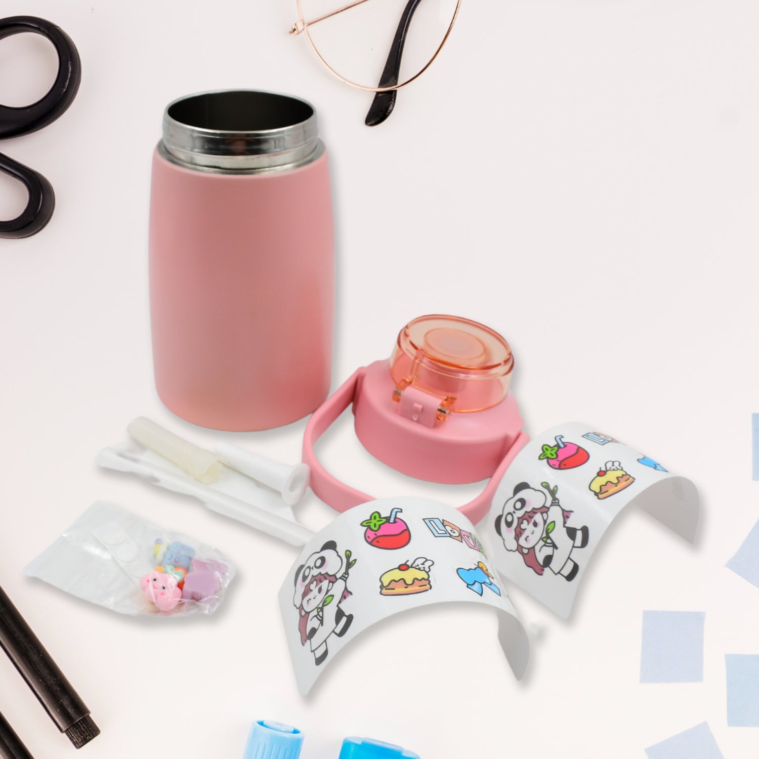 Stainless Steel Vacuum Insulated Water Bottle With Handle Sticker (700 Ml)