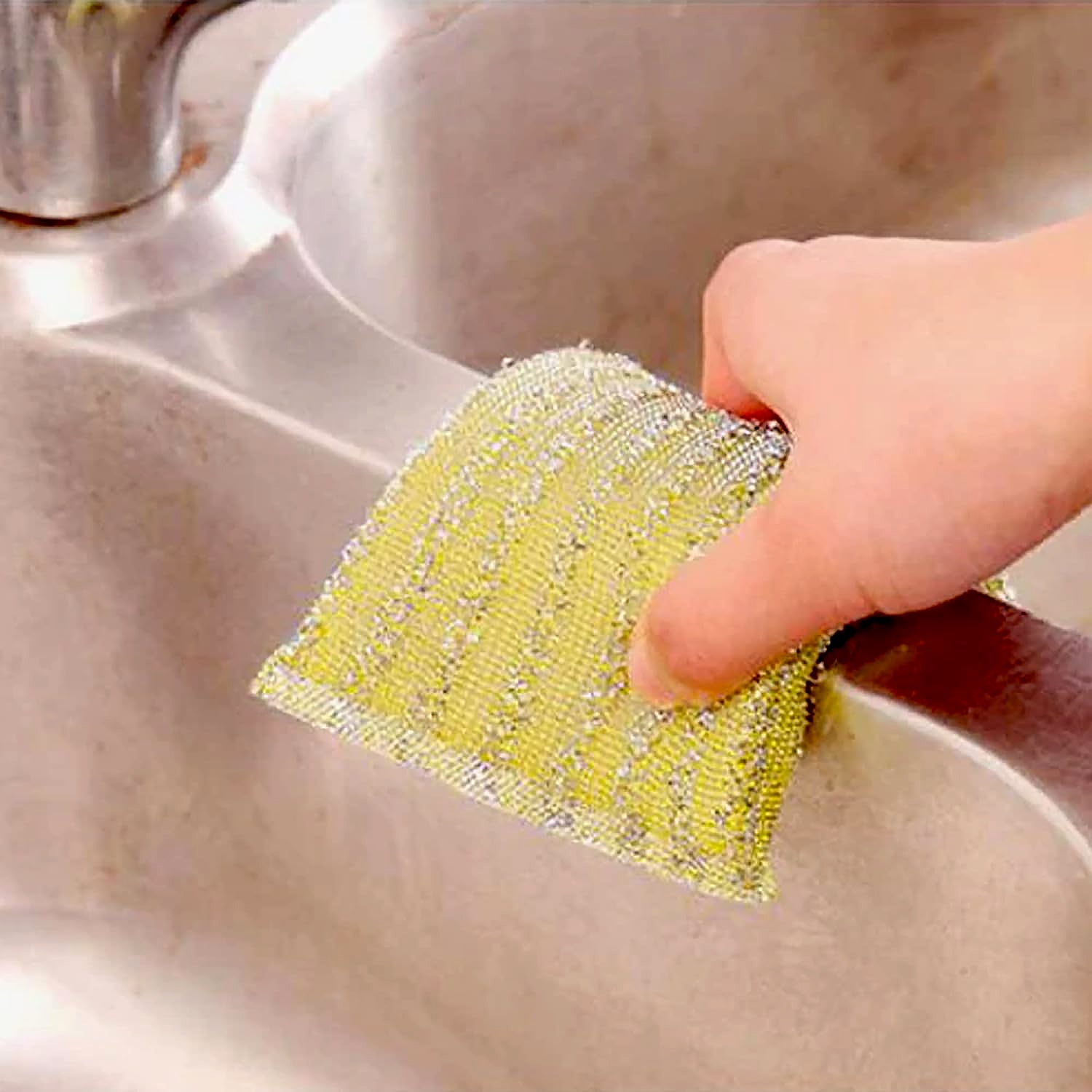 12929 Kitchen Cleaning Tool Set Microfiber Kitchen Utensils High Performance Scouring Sponge Set Dish Sponge Stainless Steel Scouring Pad (6 Pcs Set) - TREND BUY