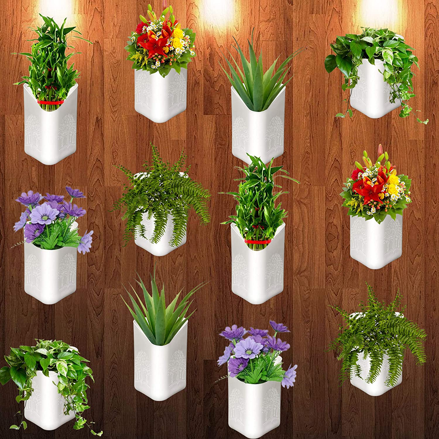 3858 Plastic Vertical Hanging Planter Pot Multicolour - TREND BUY