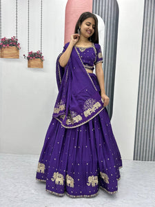 Beautiful Georgette Purple Lehenga Choli | TRENDBUY
