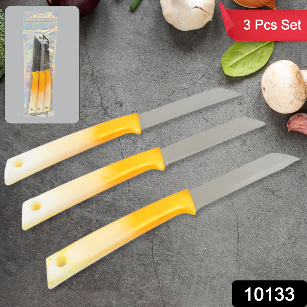 Stainless steel kitchen knife with a sharp blade and dark, comfortable handle for everyday cooking tasks.
