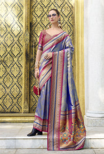 Blue Color Soft Tissue Silk Saree | TRENDBUY
