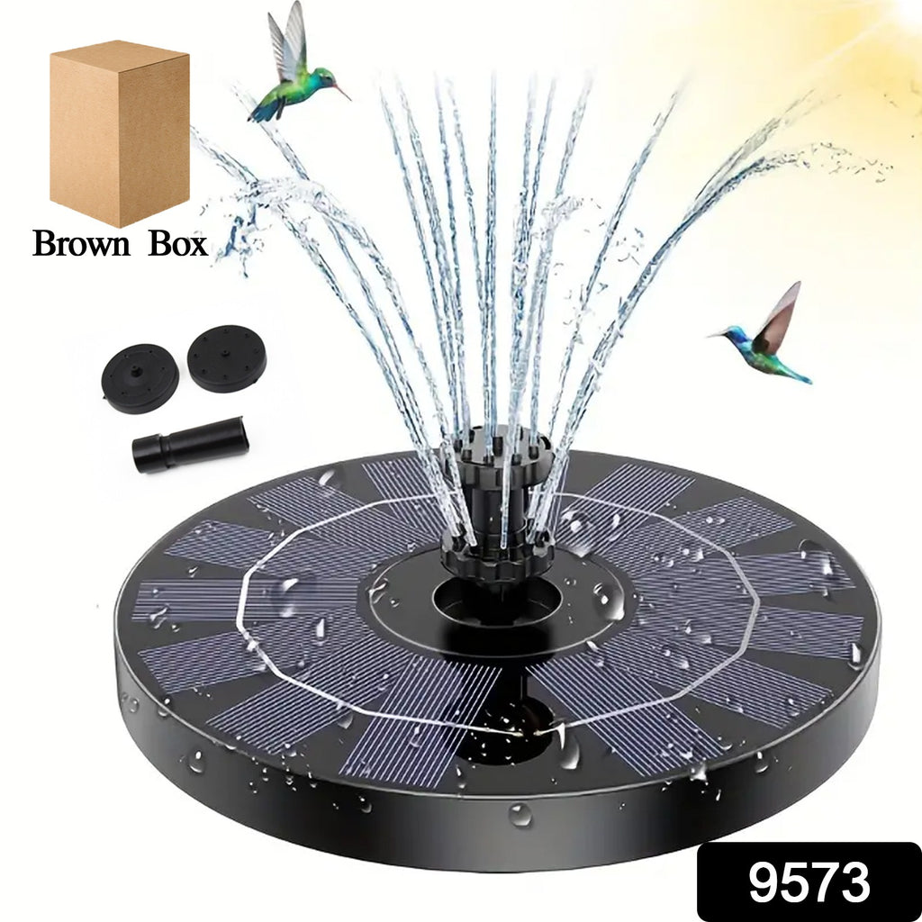 Solar water fountain pump with multi-spray modes, actively aerating pond water.