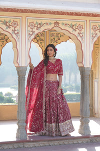 Dark Pink Sequins Embellished Lehenga Choli | TRENDBUY
