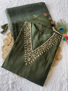 Diwali Special Mehendi Kurti Pant Dupatta Set | TRENDBUY