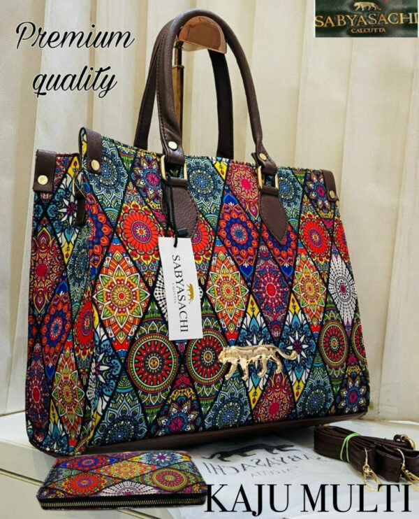 Digital Print Tote Bag with Wallet – Lightweight & Stylish for Travel and Office Design 3