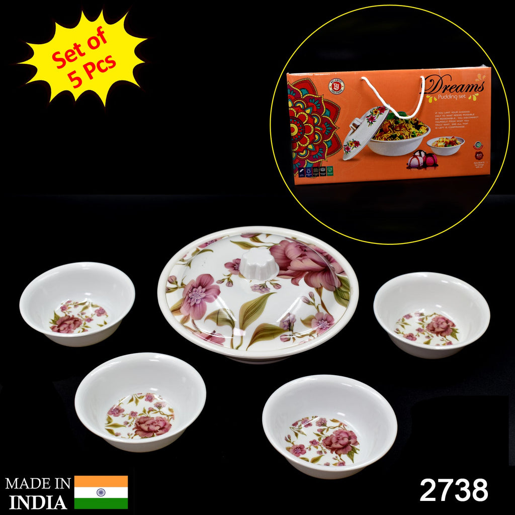5-piece stainless steel pudding cutlery set for serving sweet dishes and food