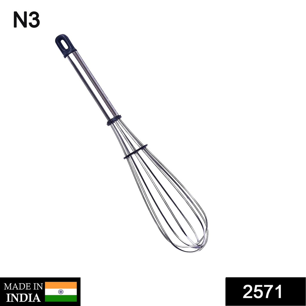 10-inch stainless steel wire balloon whisk for egg frother and milk beater.