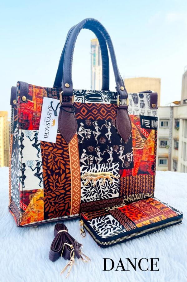 Digital Print Tote Bag with Wallet – Lightweight & Stylish for Travel and Office Design 14