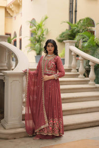 Faux Georgette Readymade Top-Sharara With Dupatta Set | TRENDBUY