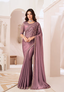 Festival Wear Sartin Chiffon Saree With Work | TRENDBUY