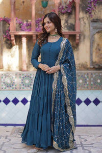 Festival Wear Star Georgette Flair Gown | TRENDBUY