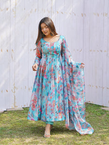 Floral Partywear Anarkali Gown | TRENDBUY