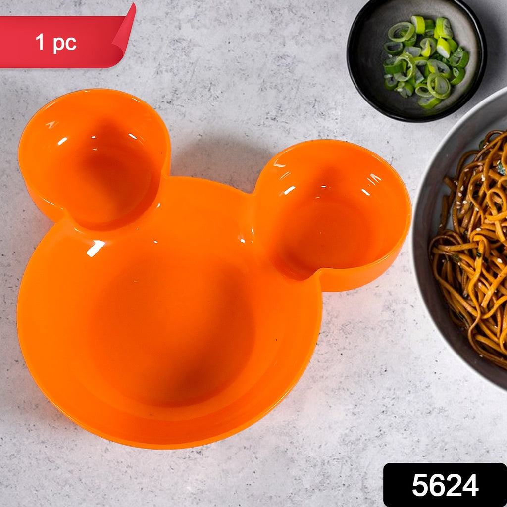 Three colorful BPA-free unbreakable Mickey Mouse kids plates