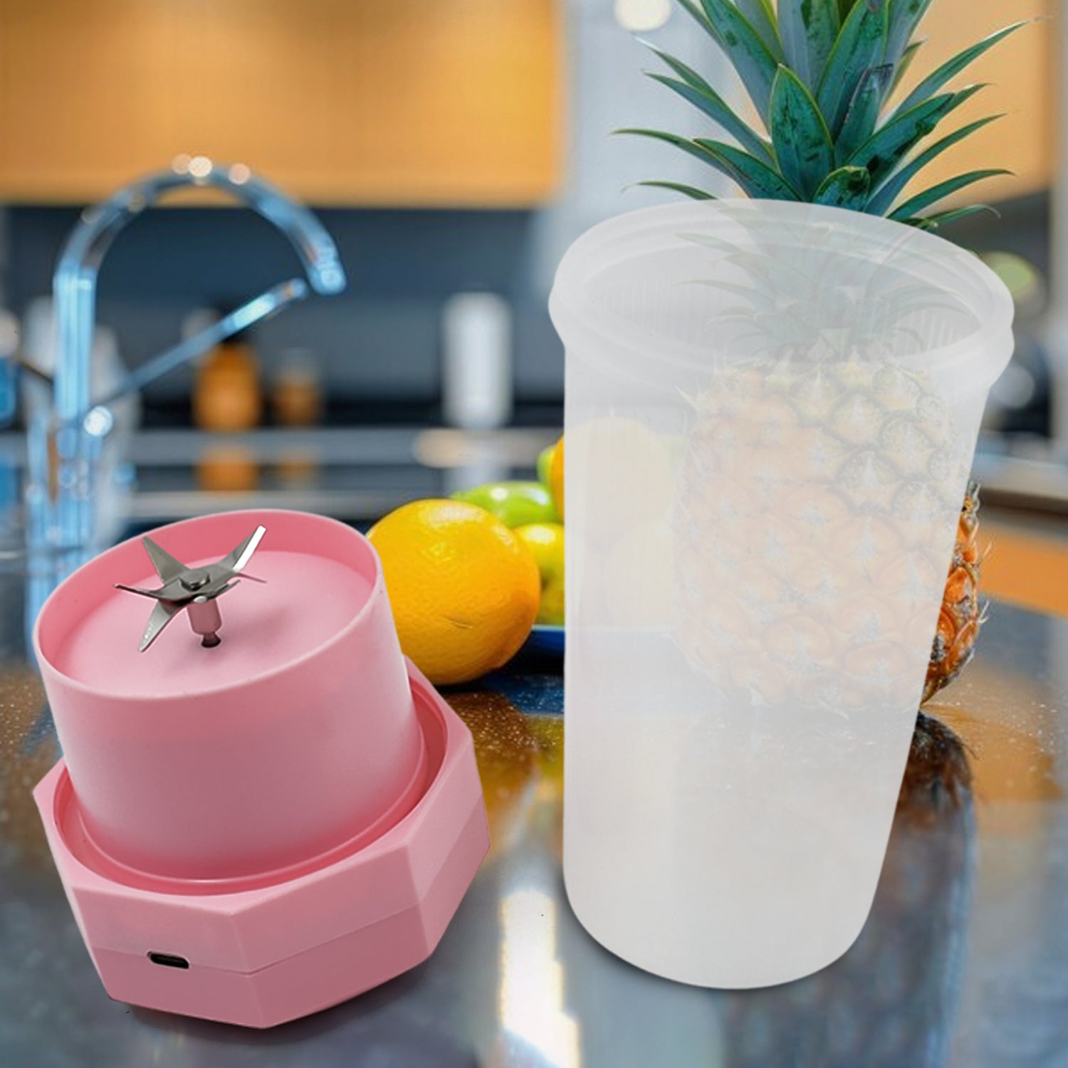 Portable Multifunctional Electric Juicer Cup Usb Juice Maker 6 Blade (350 Ml) - TREND BUY