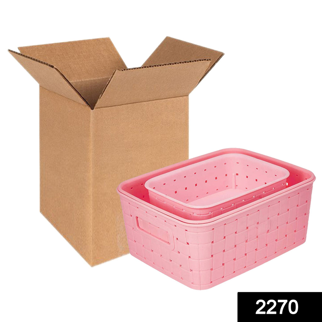 Set of 3 white multipurpose smart shelf storage baskets for efficient home organization.