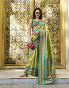 Green Soft Tissue Silk Saree | TRENDBUY