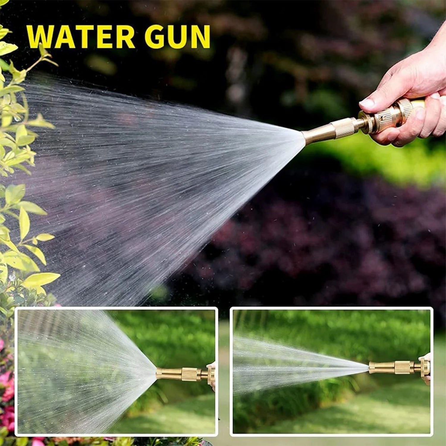 7588 Water Spray Nozzle For Water Pipe Booster Nozzle For Car Wash Nozzle With High Pressure Water Adjustable Brass Nozzle Water Spray Gun For Gardening Watering Tools - TREND BUY