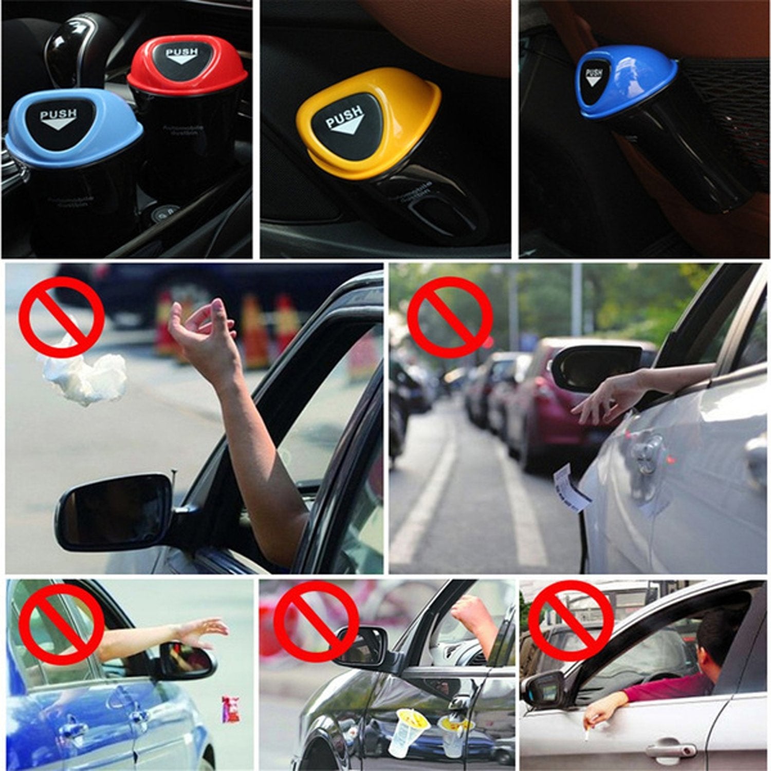 1738 Mini Car Trash Bin Can Holder Dustbin - TREND BUY