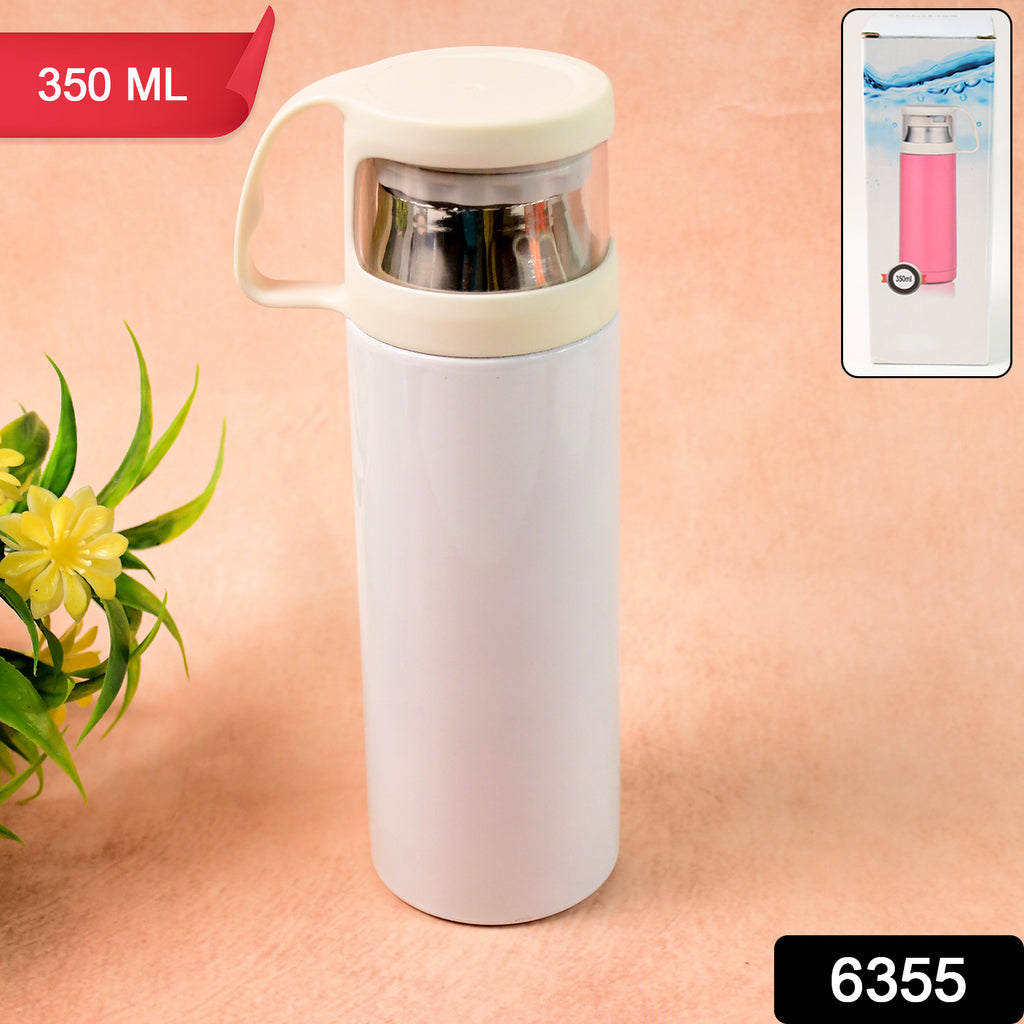 Stainless steel water vacuum bottle 350ml, sleek silver design